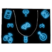Neon Elk jaar videogames verjaardag Groot Cadeauzakje (Achterkant)