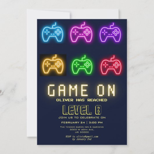 Neon Elk jaar videogames verjaardag Kaart (Voorkant)