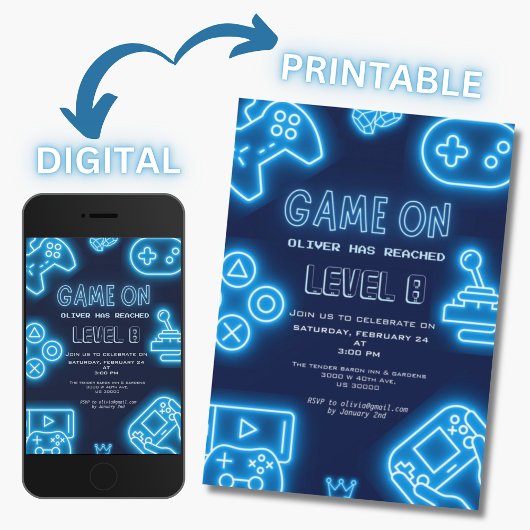 Neon Elk jaar videogames verjaardag Kaart