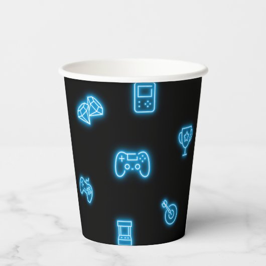 Neon Elk jaar videogames verjaardag Papieren Bekers (Achterkant)