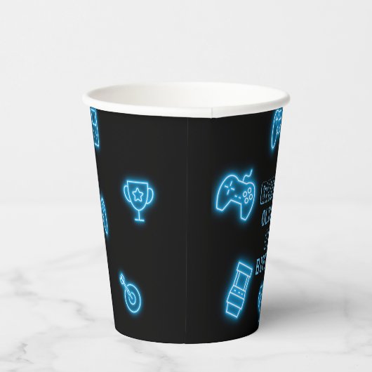 Neon Elk jaar videogames verjaardag Papieren Bekers (Rechts)
