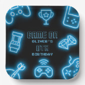 Neon Elk jaar videogames verjaardag Papieren Bordje (Voorkant)