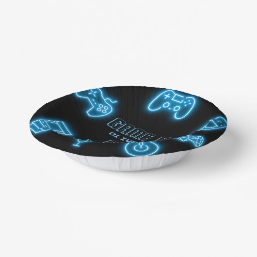 Neon Elk jaar videogames verjaardag Papieren Kommen (Gebogen)