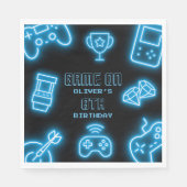 Neon Elk jaar videogames verjaardag Servet (Voorkant)