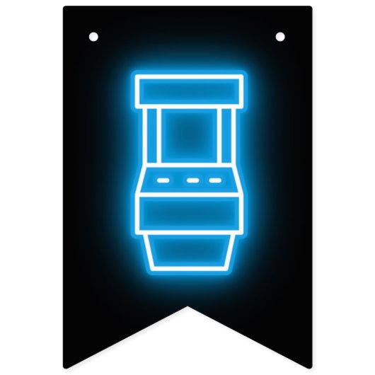 Neon elk jaar videogames verjaardag vlaggetjes (Eerste vlag)