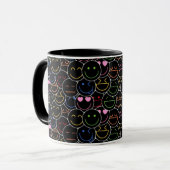 Neon Emoji Coffee Mok: moderne retro-vibes Mok (Voorkant links)