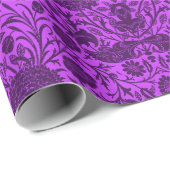  neon en donkerpaarse bloemenpatroon cadeaupapier (Rol Hoek)