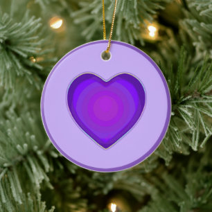 NEON en paarse harten slaan Keramisch Ornament