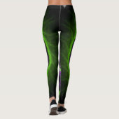 Neon Energy Spiral – Green & Purple Fractal Vortex Leggings (Achterkant)