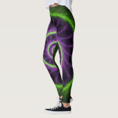 Neon Energy Spiral – Green & Purple Fractal Vortex Leggings (Links)