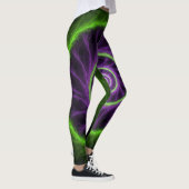 Neon Energy Spiral – Green & Purple Fractal Vortex Leggings (Rechts)