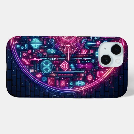 Neon Enigma Case-Mate iPhone Case (Achterkant (horizontaal))