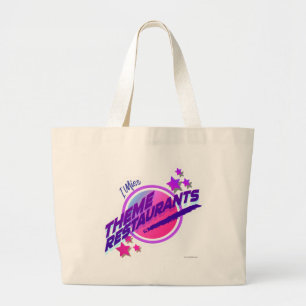 Neon episch thema restaurant logo grappige parodie grote tote bag