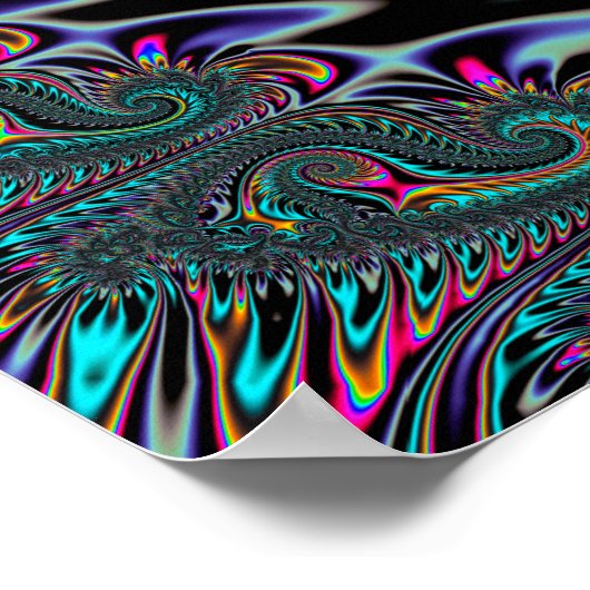 Neon esthetische spiraal poster (Hoek)