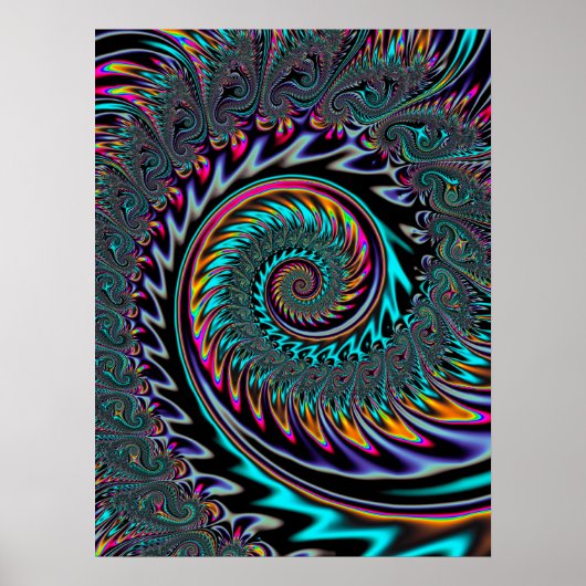 Neon esthetische spiraal poster (Voorkant)