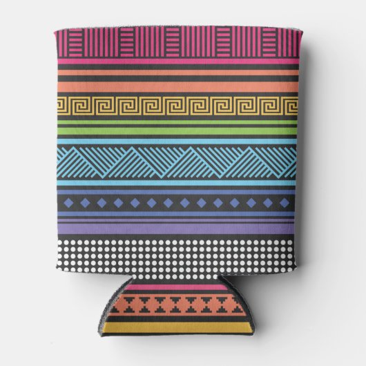 Neon Etaties Aztec Tribal Andes Pattern Blikjeskoeler (Voorkant)