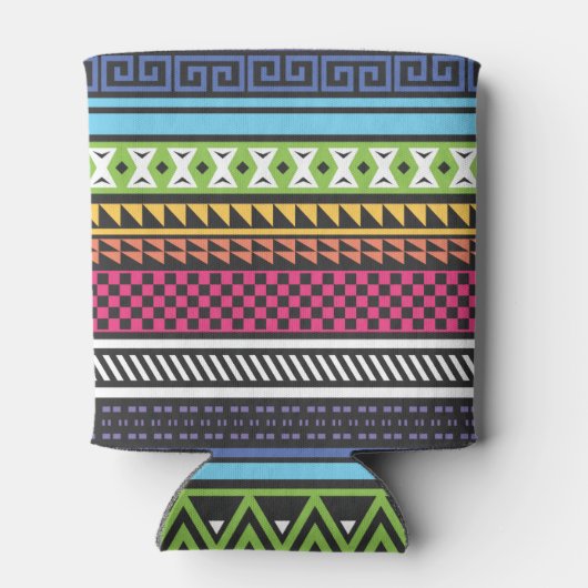 Neon Etaties Aztec Tribal Andes Pattern Blikjeskoeler (Achterkant)