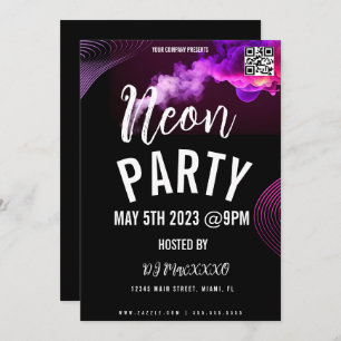 Neon Event Party Bar Club Flyer Kaart
