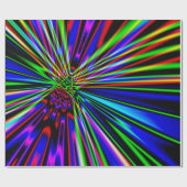 Neon Explosie Kleurrijke Fractale Kunst Cadeaupapier (Vlak)