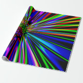 Neon Explosie Kleurrijke Fractale Kunst Cadeaupapier (Uitgerold)