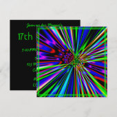 Neon Explosie Lime Verjaardag Kaart (Voorkant / Achterkant)