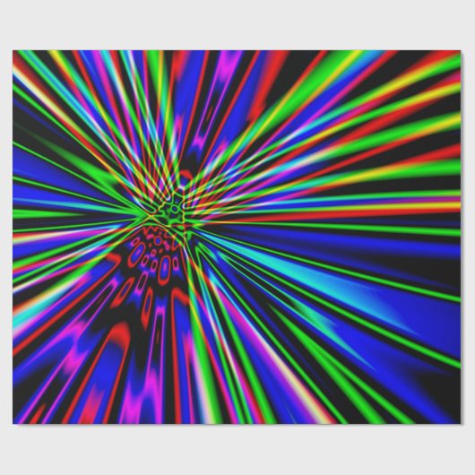 Neon Explosion Colorful Fractal Art Cadeaupapier (Vlak)