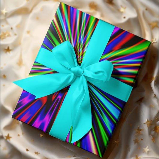 Neon Explosion Colorful Fractal Art Cadeaupapier