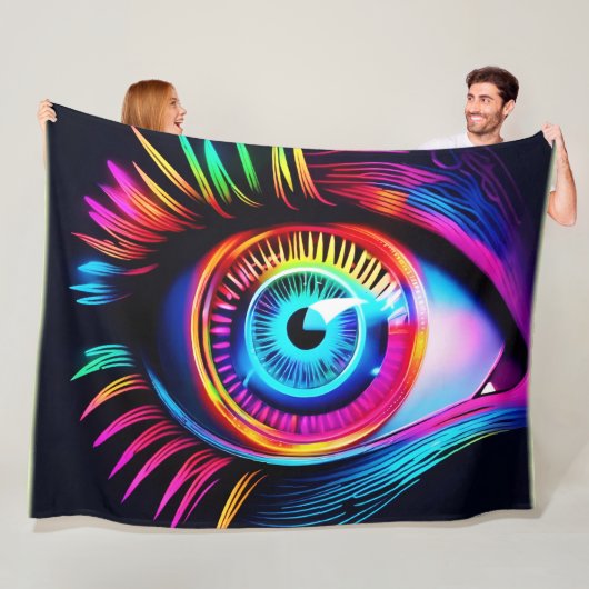 Neon Eye Dream Fleece Deken (In situ)