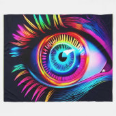 Neon Eye Dream Fleece Deken (Voorkant (Horizontaal))