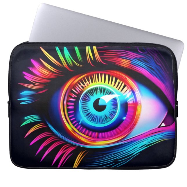 Neon Eye Dream Laptop Sleeve (Voorkant)