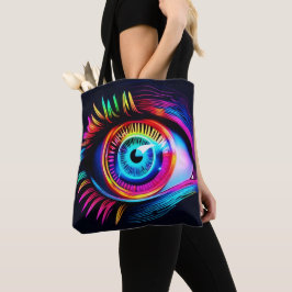 Neon Eye Dream Tote Bag