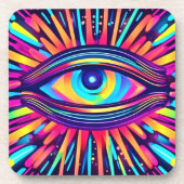 Neon Eye van de kosmos Bier Onderzetter (Voorkant)