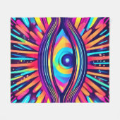 Neon Eye van de kosmos Fleece Deken (Voorkant (Horizontaal))