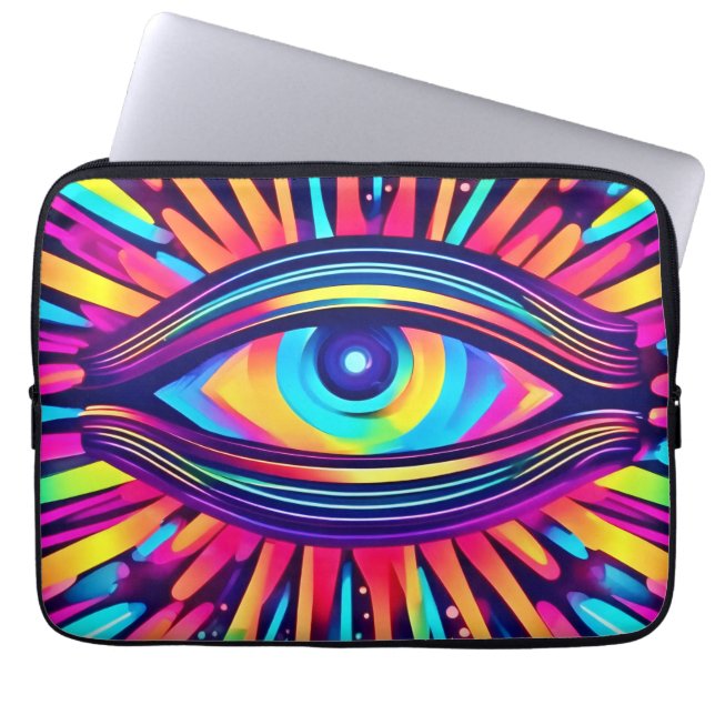 Neon Eye van de kosmos Laptop Sleeve (Voorkant)