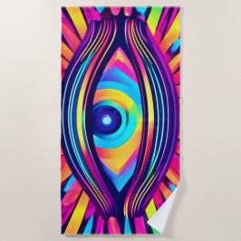 Neon Eye van de kosmos Strandlaken