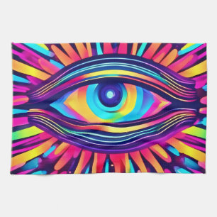 Neon Eye van de kosmos Theedoek