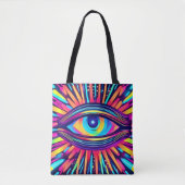 Neon Eye van de kosmos Tote Bag (Voorkant)