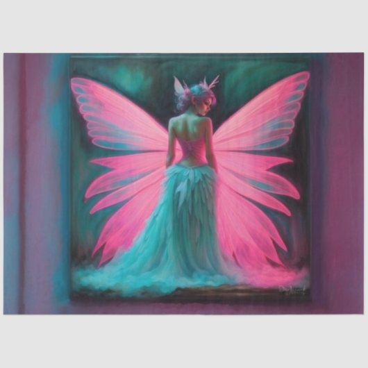 Neon Fairy Glow | Elektrische Fantasy Art Decoupag Tissuepapier (Voorkant)
