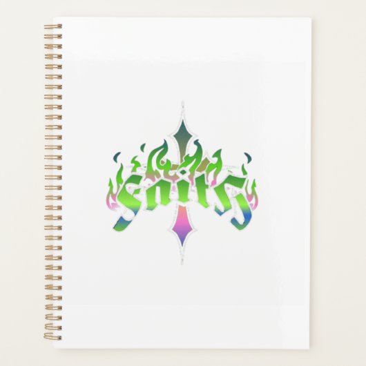 Neon Faith - Gotic Cross Flame Art Planner (Voorkant)