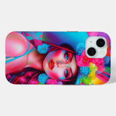 Neon Fantasy Floral Portret Case-Mate iPhone Case (Achterkant (horizontaal))