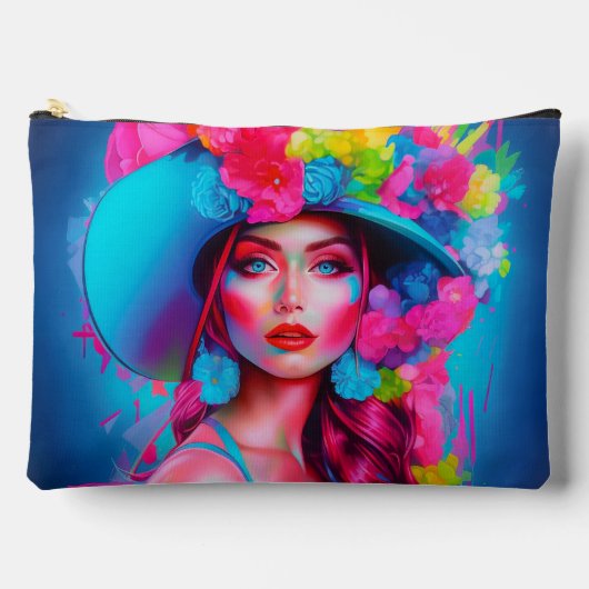 Neon Fantasy Floral Portret Etui (Voorkant)