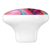 Neon Fantasy Floral Portret Keramische Knop (Zijkant)