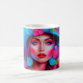 Neon Fantasy Floral Portret Koffiemok (Center)