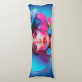 Neon Fantasy Floral Portret Lichaamskussen (Voorkant Verticaal)