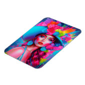 Neon Fantasy Floral Portret Magneet (Linkerzijde)