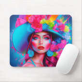 Neon Fantasy Floral Portret Muismat (Met muis)