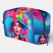 Neon Fantasy Floral Portret Toilettasje (Rechterhoek)