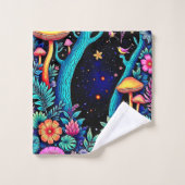 Neon Fantasy Forest Night Glow Design Bad Handdoek (Wasdoekje)