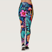 Neon Fantasy Forest Night Glow Design Leggings (Achterkant)