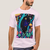 Neon Fantasy Forest Night Glow Design T-shirt (Voorkant)